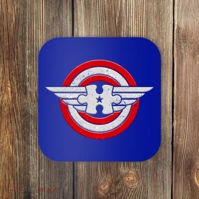 Autism Awareness Superhero Shield Crest Coaster