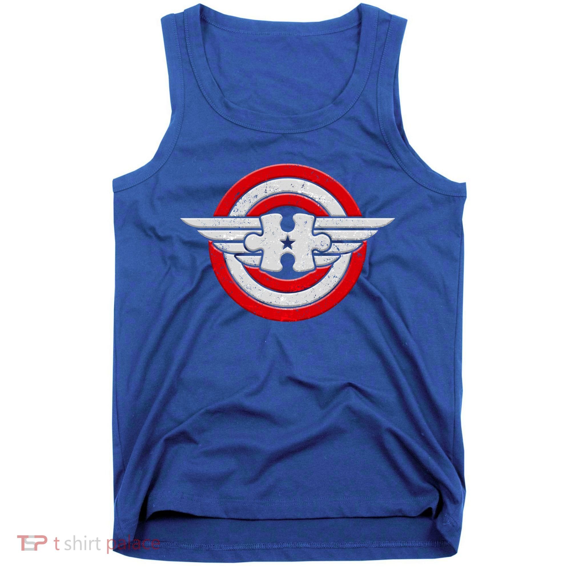 Autism Awareness Superhero Shield Crest Tank Top