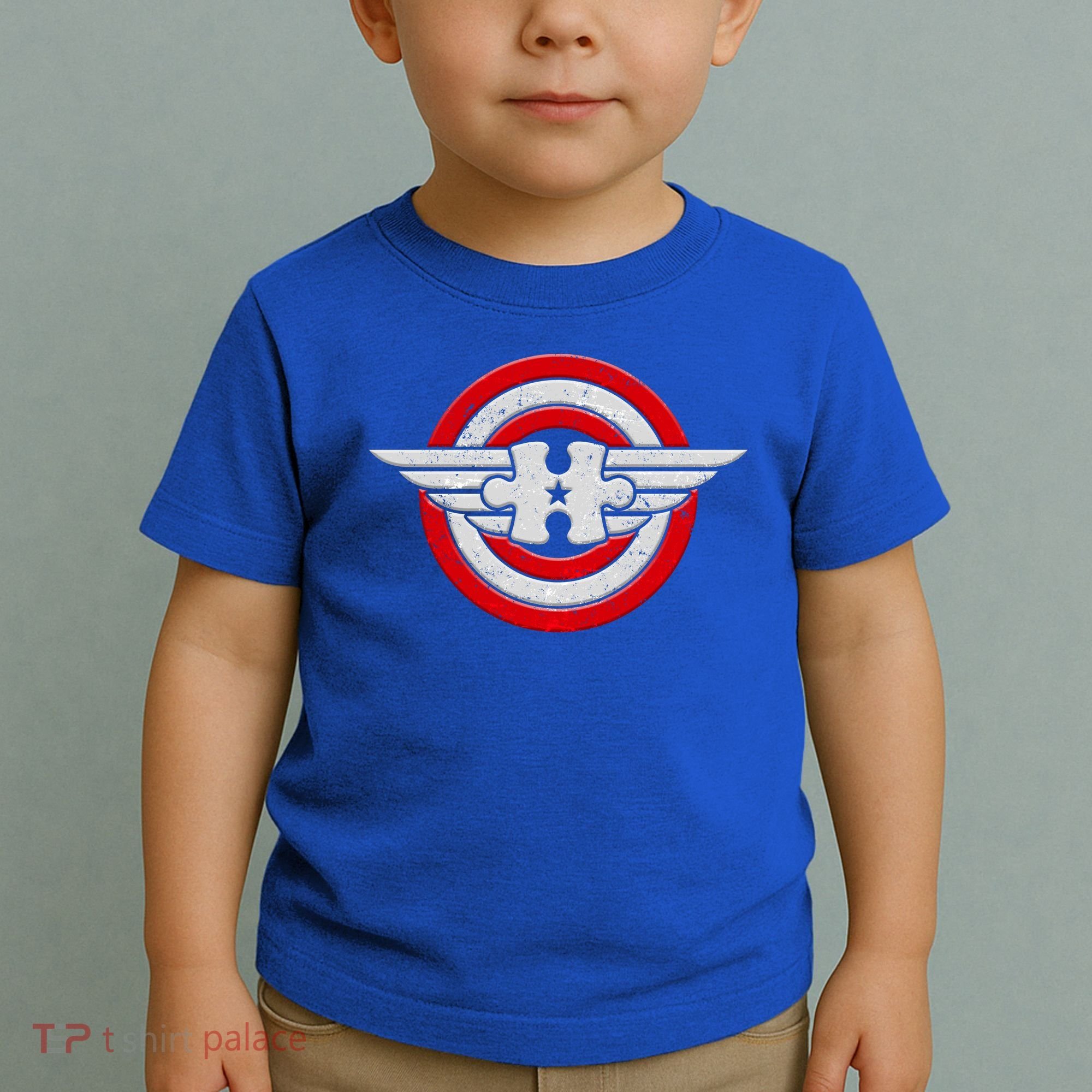 Autism Awareness Superhero Shield Crest Toddler T-Shirt