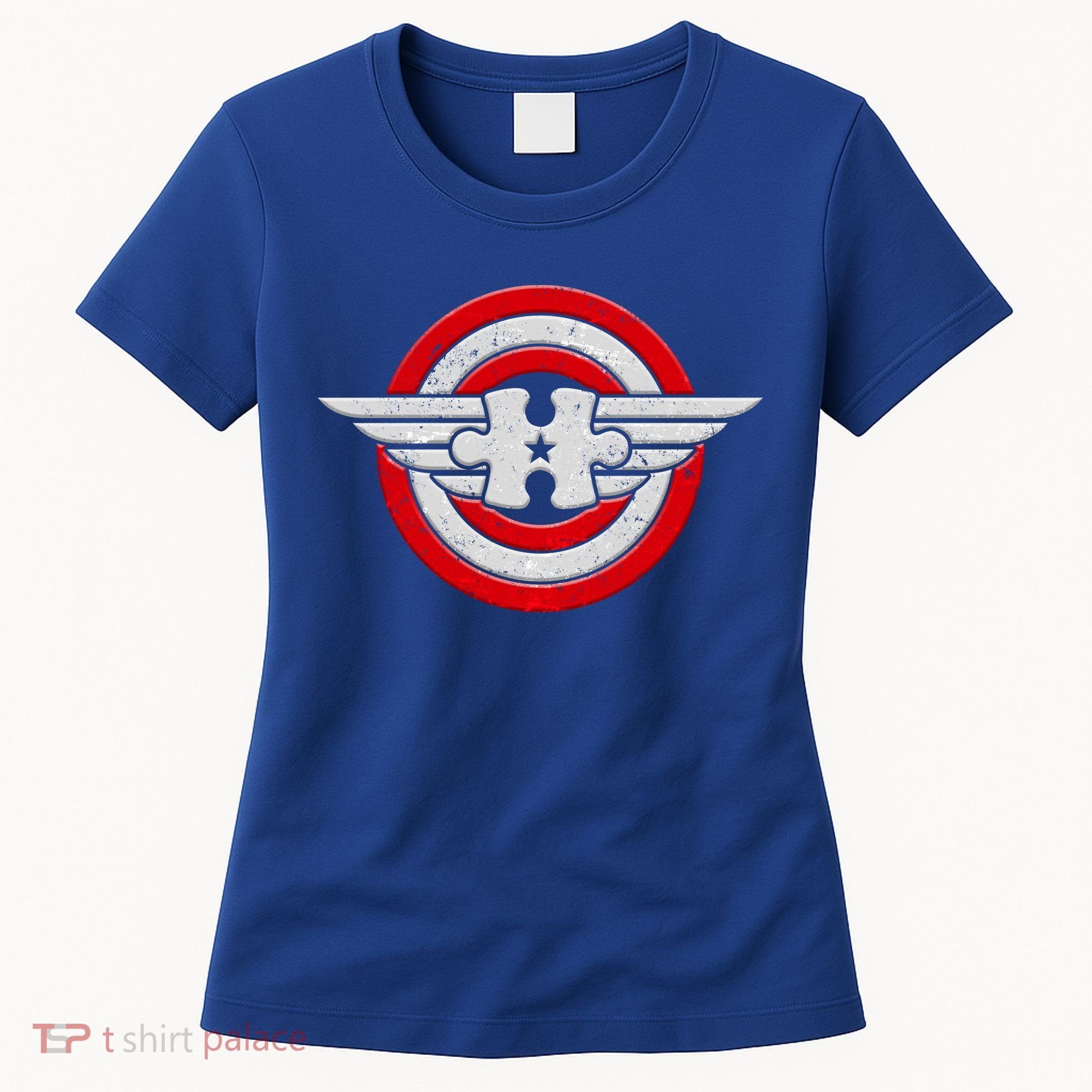 Autism Awareness Superhero Shield Crest Women's T-Shirt