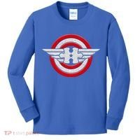 Autism Awareness Superhero Shield Crest Kids Long Sleeve Shirt thumb 0