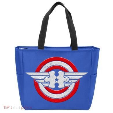Autism Awareness Superhero Shield Crest Tote Bag
