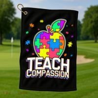 Autism Awareness Teach Compassion Golf Towel thumb 1