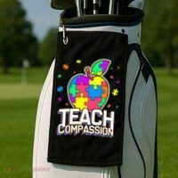 Autism Awareness Teach Compassion Golf Towel thumb 2