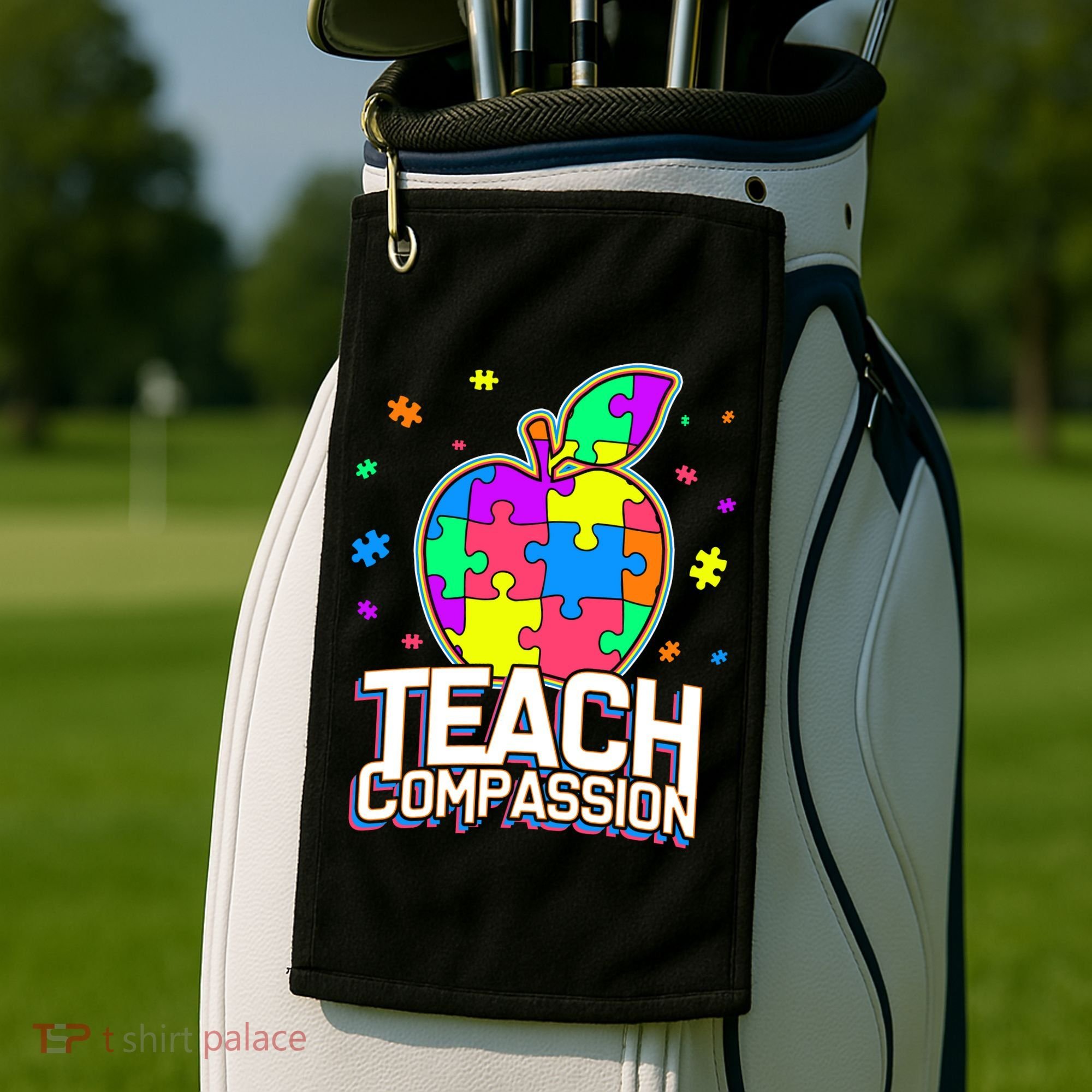 Autism Awareness Teach Compassion Golf Towel