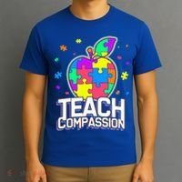 Autism Awareness Teach Compassion T-Shirt thumb 3