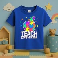 Autism Awareness Teach Compassion Toddler T-Shirt thumb 3
