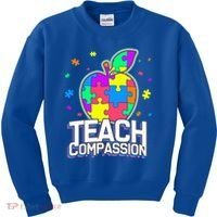 Autism Awareness Teach Compassion Kids Sweatshirt thumb 0