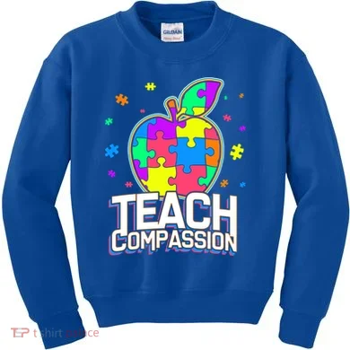 Autism Awareness Teach Compassion Kids Sweatshirt