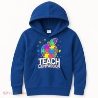 Autism Awareness Teach Compassion Kids Hoodie thumb 0