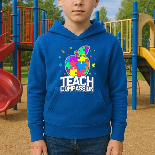 Autism Awareness Teach Compassion Kids Hoodie