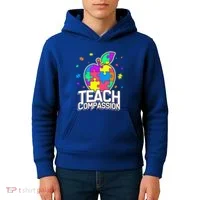 Autism Awareness Teach Compassion Kids Hoodie thumb 4