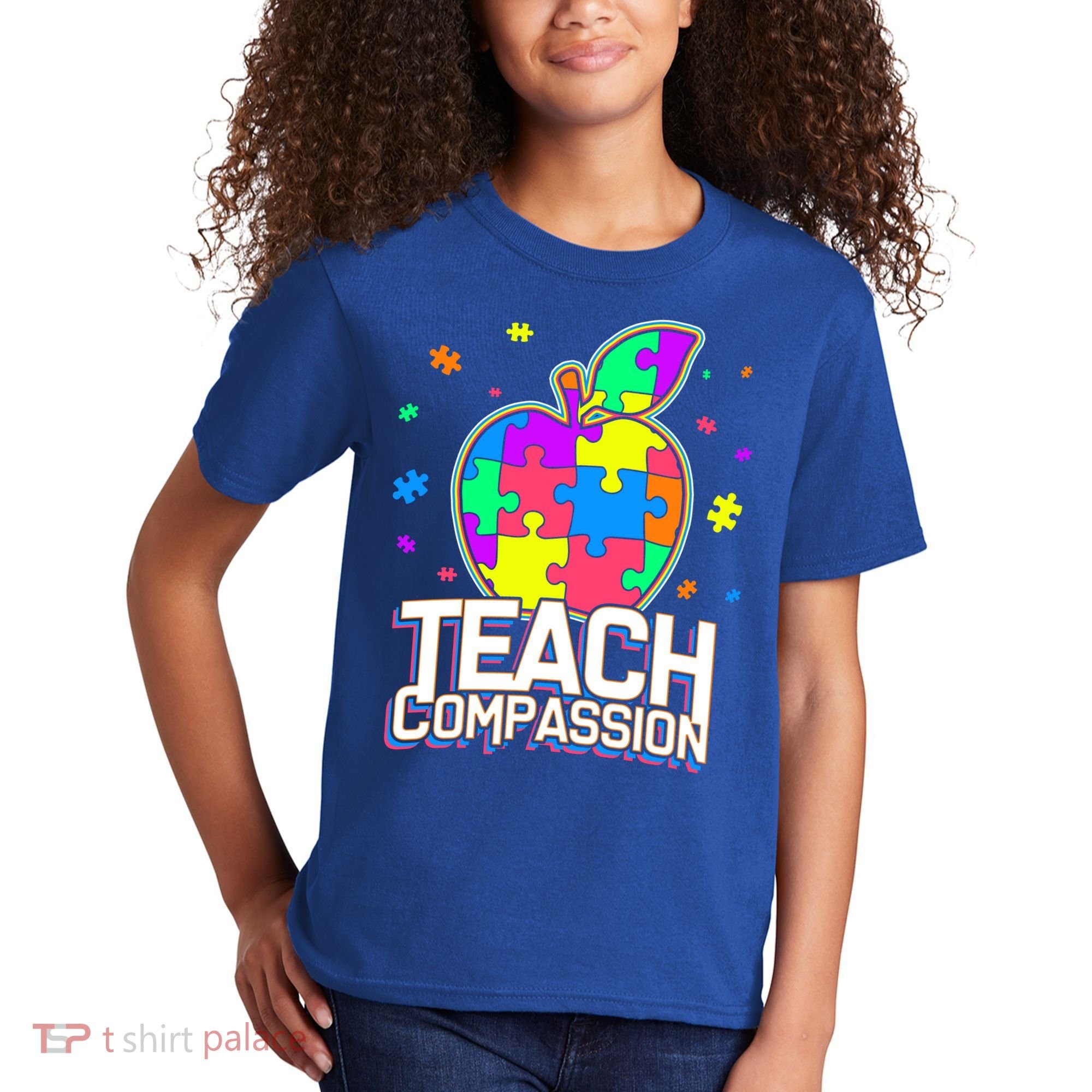 Autism Awareness Teach Compassion Kids T-Shirt