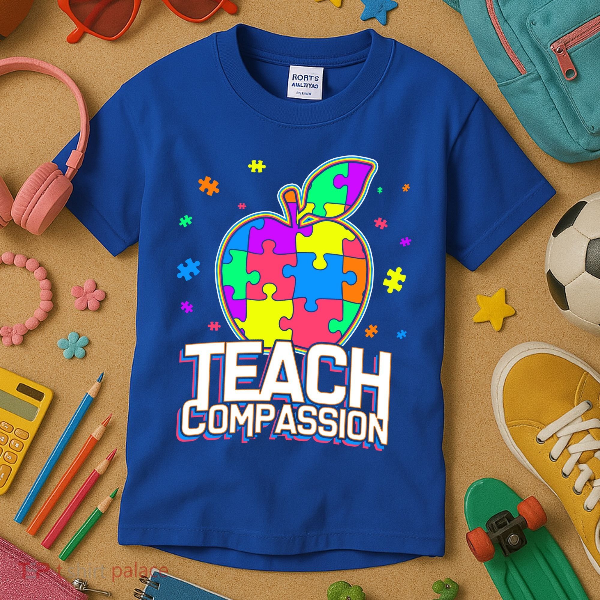 Autism Awareness Teach Compassion Kids T-Shirt