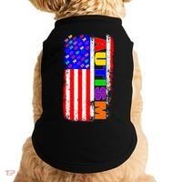 Autism Awareness USA Puzzle Rainbow Flag Doggie Tank thumb 0