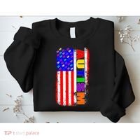 Autism Awareness USA Puzzle Rainbow Flag Sweatshirt thumb 2