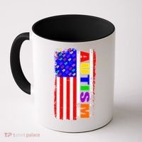 Autism Awareness USA Puzzle Rainbow Flag Coffee Mug thumb 0