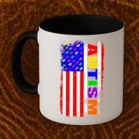 Autism Awareness USA Puzzle Rainbow Flag Coffee Mug thumb 2