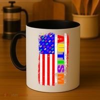 Autism Awareness USA Puzzle Rainbow Flag Coffee Mug thumb 4