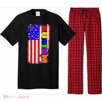 Autism Awareness USA Puzzle Rainbow Flag Pajama Set thumb 0