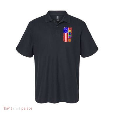 Autism Awareness USA Puzzle Rainbow Flag Polo