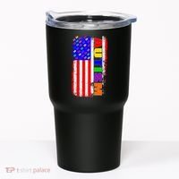 Autism Awareness USA Puzzle Rainbow Flag Tumbler thumb 0