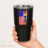 Autism Awareness USA Puzzle Rainbow Flag Tumbler thumb 2