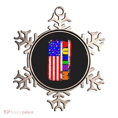 Autism Awareness USA Puzzle Rainbow Flag Ornament