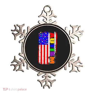 Autism Awareness USA Puzzle Rainbow Flag Ornament
