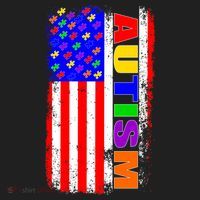 Autism Awareness USA Puzzle Rainbow Flag Hat thumb 2
