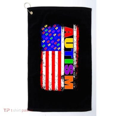 Autism Awareness USA Puzzle Rainbow Flag Golf Towel
