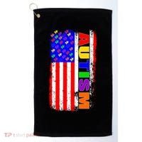 Autism Awareness USA Puzzle Rainbow Flag Golf Towel thumb 0