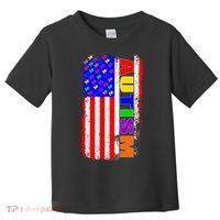 Autism Awareness USA Puzzle Rainbow Flag Toddler T-Shirt thumb 0