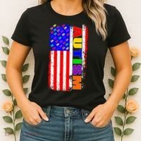 Autism Awareness USA Puzzle Rainbow Flag Women's T-Shirt thumb 2