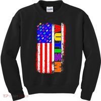 Autism Awareness USA Puzzle Rainbow Flag Kids Sweatshirt thumb 0