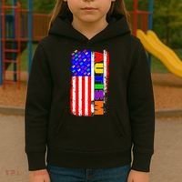 Autism Awareness USA Puzzle Rainbow Flag Kids Hoodie thumb 3