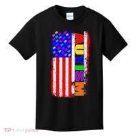 Autism Awareness USA Puzzle Rainbow Flag Kids T-Shirt thumb 0