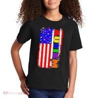 Autism Awareness USA Puzzle Rainbow Flag Kids T-Shirt thumb 2