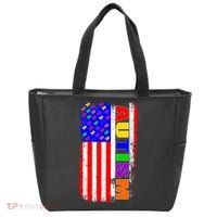 Autism Awareness USA Puzzle Rainbow Flag Tote Bag thumb 0