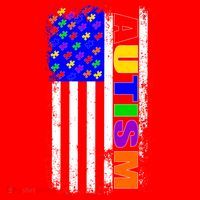 Autism Awareness USA Puzzle Rainbow Flag Santa Hat thumb 1