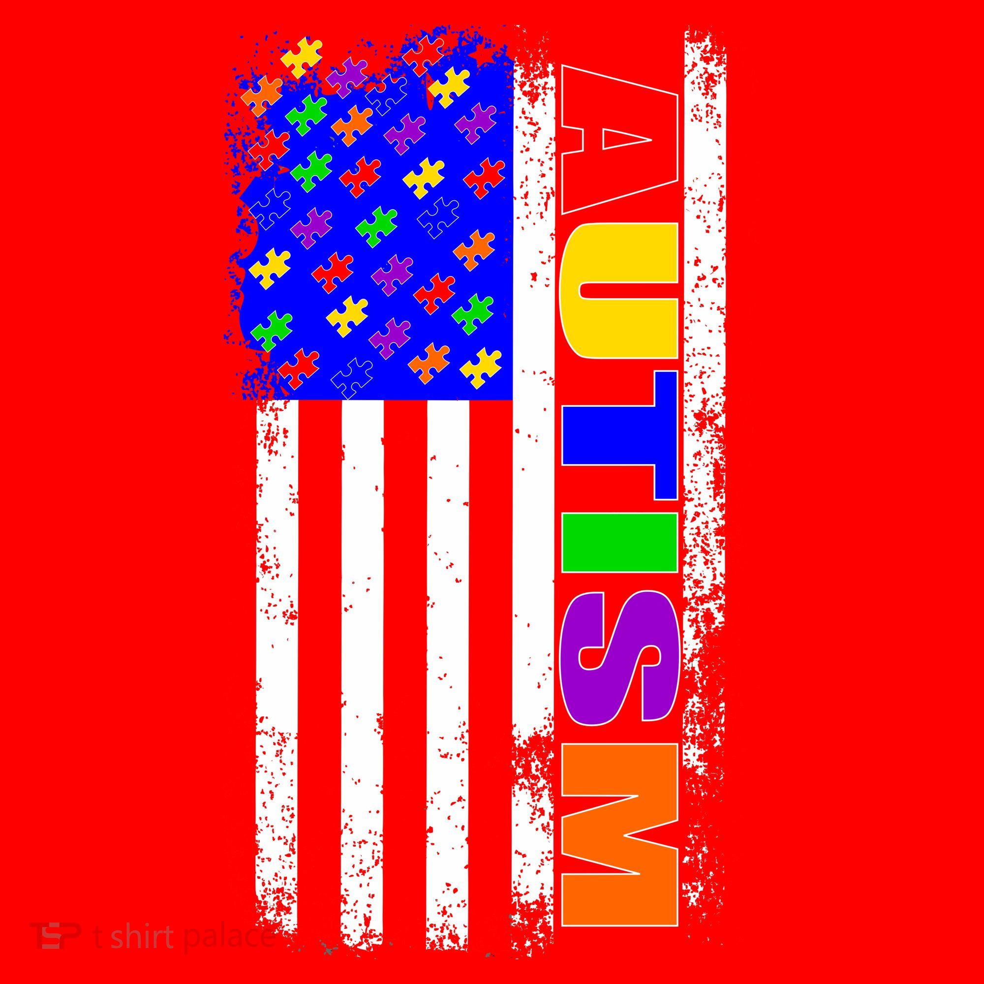Autism Awareness USA Puzzle Rainbow Flag Santa Hat