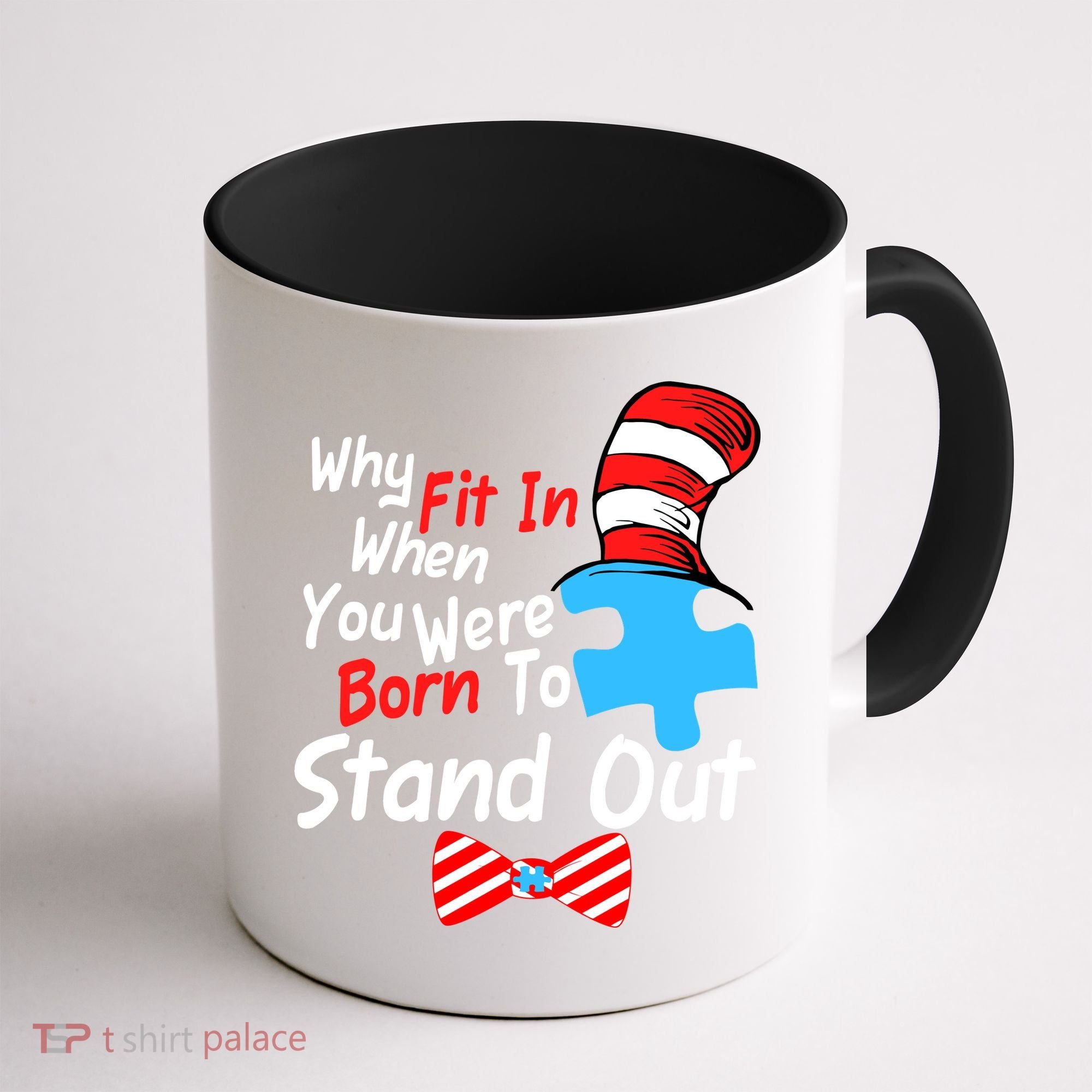 Autism Awareness Why Fit In When You Were Born To Stand Out Puzzle Coffee Mug