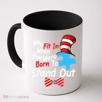 Autism Awareness Why Fit In When You Were Born To Stand Out Puzzle Coffee Mug thumb 0