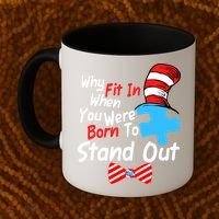 Autism Awareness Why Fit In When You Were Born To Stand Out Puzzle Coffee Mug thumb 2