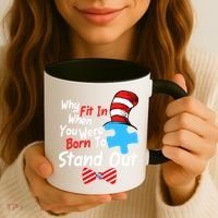 Autism Awareness Why Fit In When You Were Born To Stand Out Puzzle Coffee Mug thumb 3