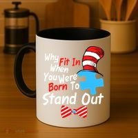 Autism Awareness Why Fit In When You Were Born To Stand Out Puzzle Coffee Mug thumb 4