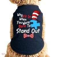 Autism Awareness Why Fit In When You Were Born To Stand Out Puzzle Doggie Tank thumb 0