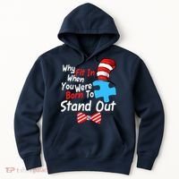 Autism Awareness Why Fit In When You Were Born To Stand Out Puzzle Hoodie thumb 0