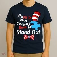 Autism Awareness Why Fit In When You Were Born To Stand Out Puzzle T-Shirt thumb 3