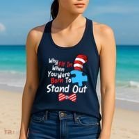 Autism Awareness Why Fit In When You Were Born To Stand Out Puzzle Women's Tank Top thumb 2